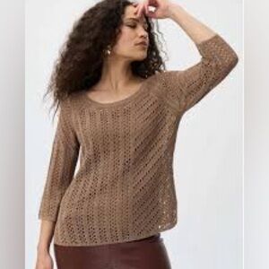 Joseph Ribkoff Tiger’s Eye Knit Top & Cami NWT Perforated Design Size Small